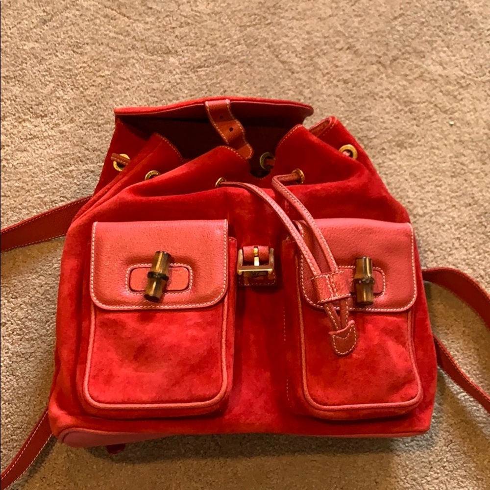 Gucci vintage bamboo backpack